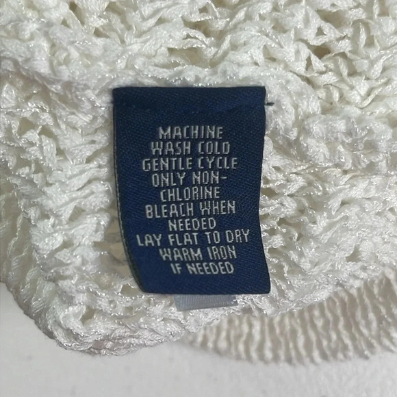 Chaps Denim White Open Weave Sweater Size XL - Picture 4 of 4